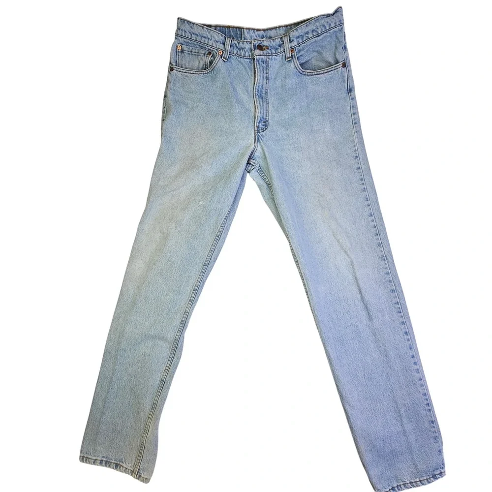 Levi Strauss 550 Relaxed Fit Light Wash Denim Jeans Mens Size 36x36 Made‎ in USA